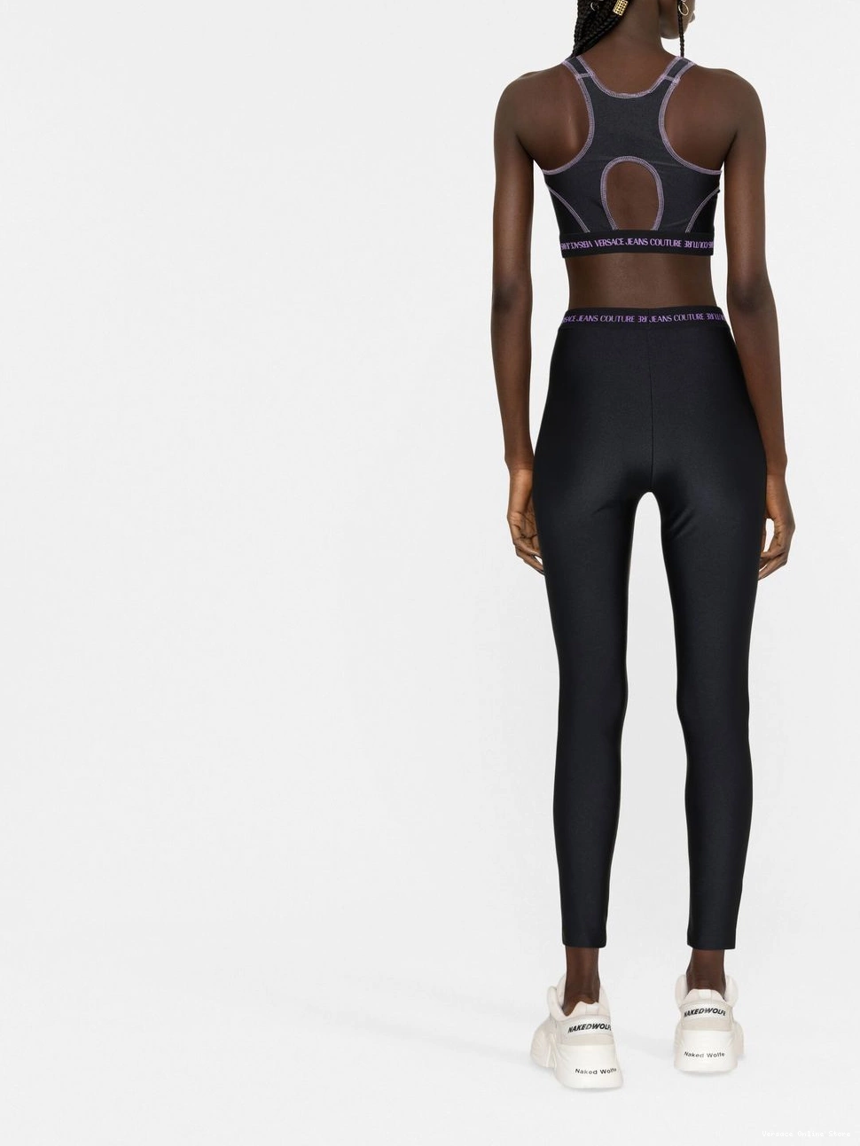 Cheap Versace Women logo-band Jeans Couture top crop 0418